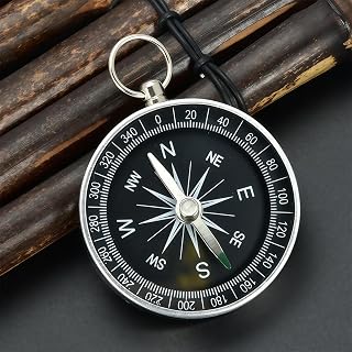 Professional Outdoor Navigation Tool: Military Survival Compass for Hiking, Camping and Emergency Preparation with Carabiner Keychain