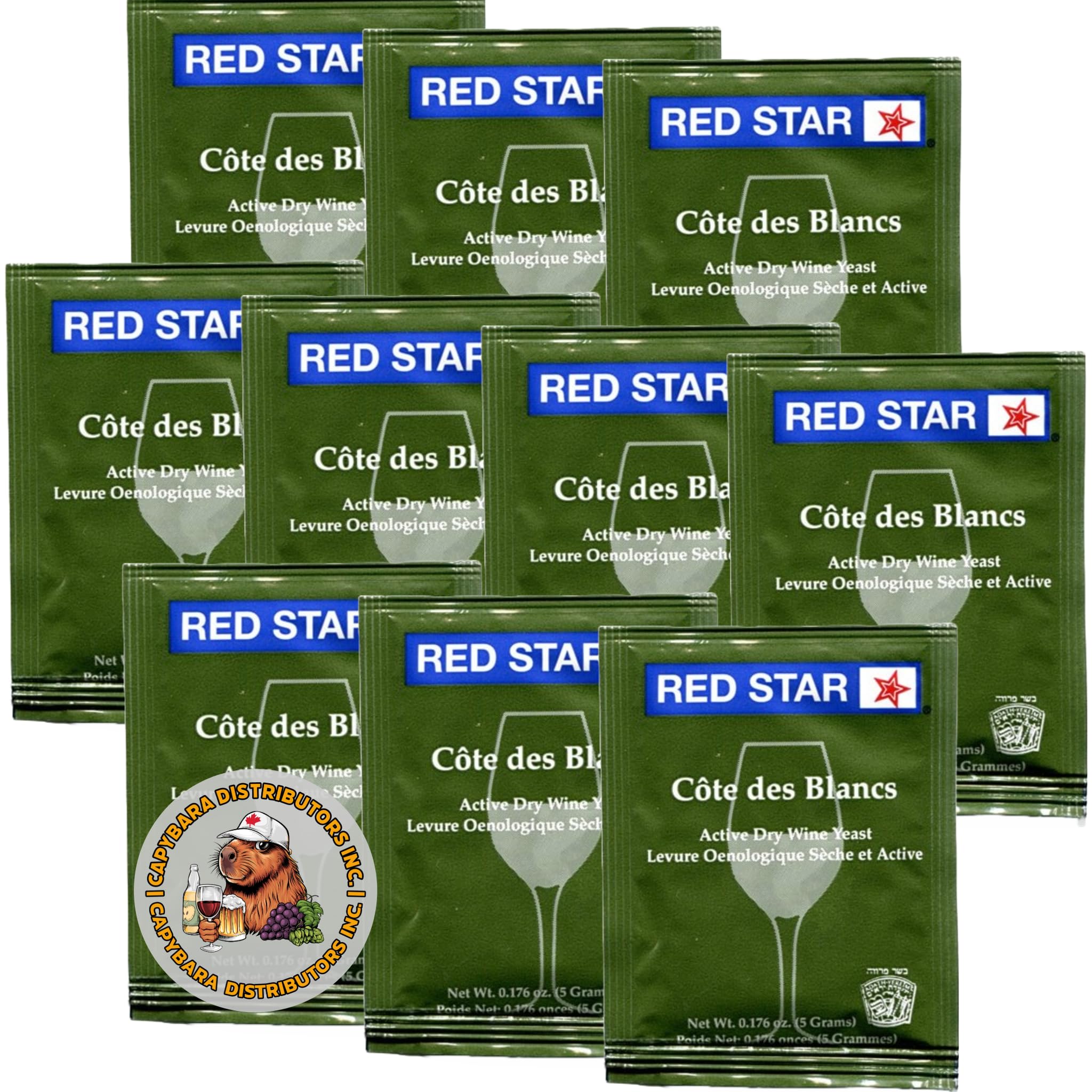 Red Star Cotes Des Blancs Wine Yeast (10PK) CAPYBARA Distributors Inc. | Great f