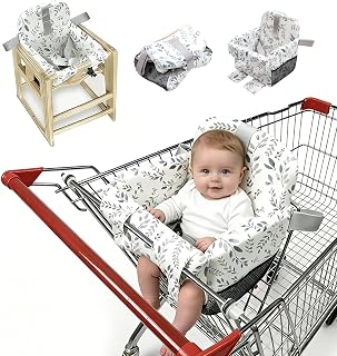 Shopping Cart Cover for Baby,High Chair Cover,Grocery Cart Cover,Leaves | Portable for 0–24mounth baby,Versatile supermarket use,Full-surround 3cm padding,Cover detachable in 1min,Machine washable