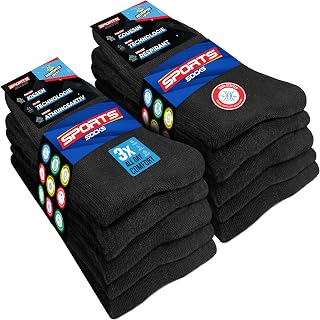 SOXCO 10 Pairs Men's Sports Socks Sponge Running Trekking, Pack of 10
