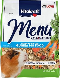 Vitakraft Menu Guinea Pig Food 5 lb. | Vitamin-C Enriched, Nutrient-Rich Seed & Pellet Blend, Daily Diet Formula, Resealable Bag, 5 lb Pack