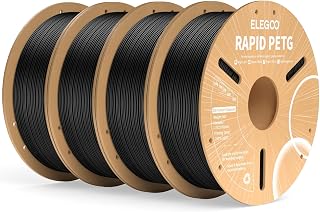 ELEGOO Rapid PETG 3D Printer Filament 1.75mm Black 4 Pack Bundle