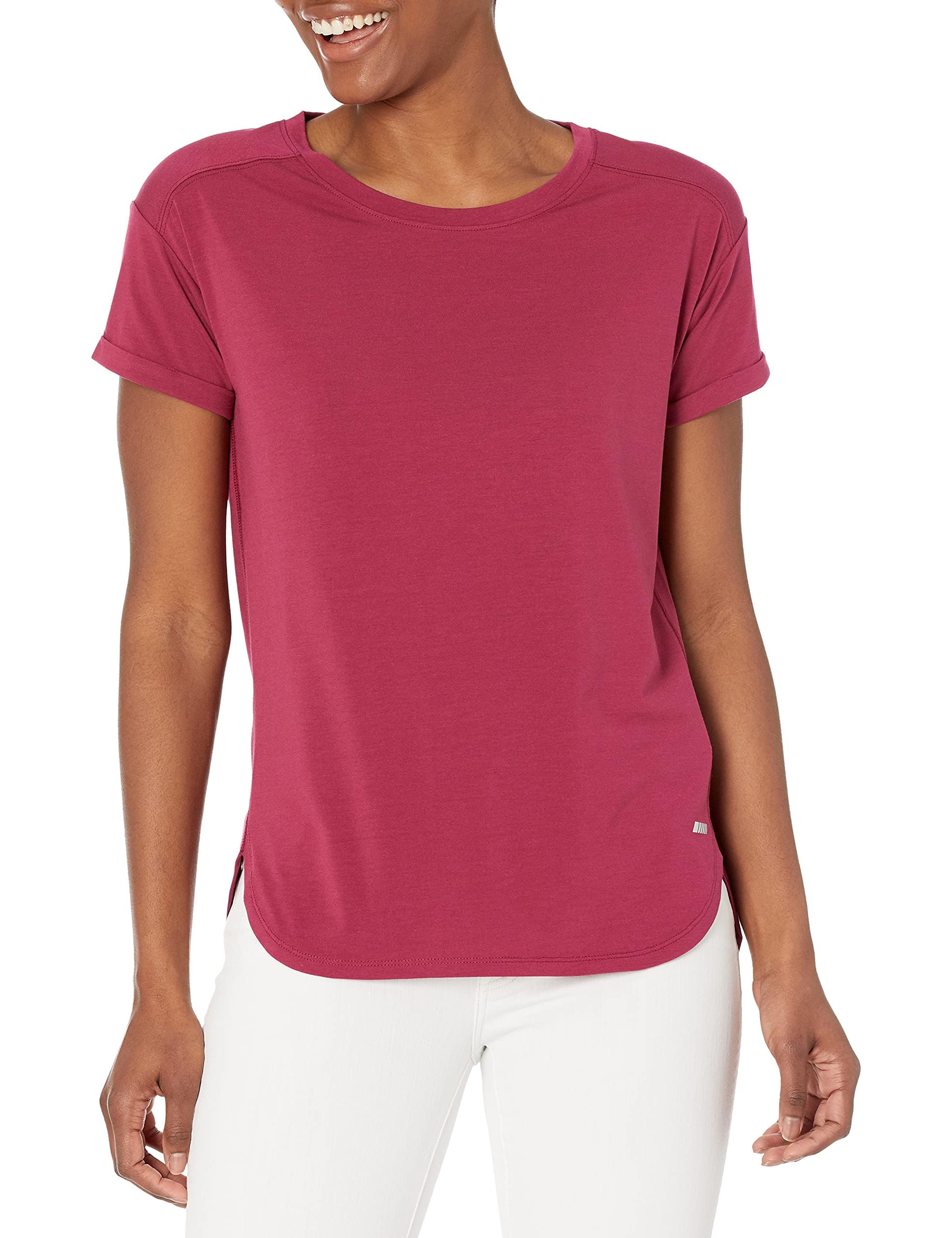 Amazon Essentials Ladies Lightweight Crew Neck Relaxed Fit Fitness T-Shirt (Plus