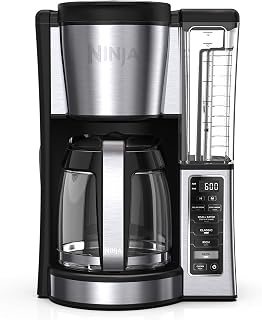 Ninja Fresh Brew Coffee Maker, 12 Cup Glass Carafe, Stainless Steel, CE251 | Programmable, Classic & Rich brew, 70-oz. Removable Water Reservoir, Small Batch, 24-hr Delay Brew, Adjustable Warming Plate