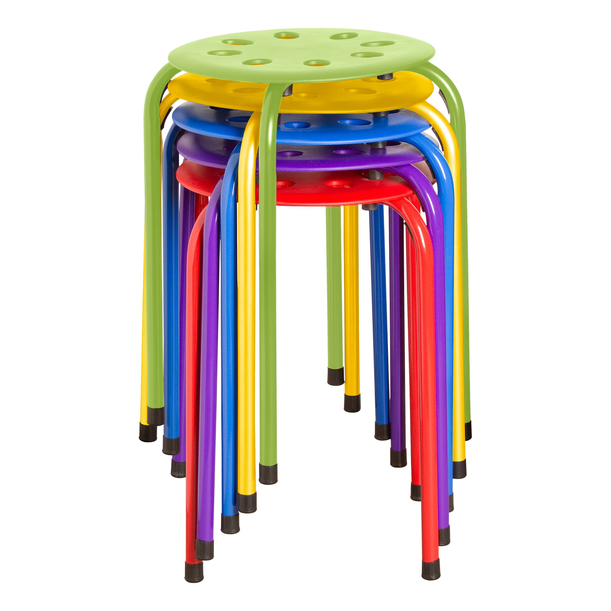 Norwood Commercial Furniture Stacking Stools for Kids and Adults, 17.75" Standar