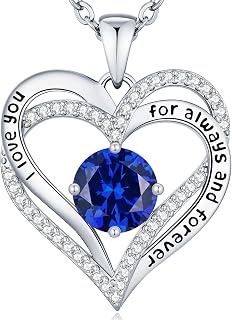 CDE Women's necklace gift, women's jewellery pendant, rose gold heart pendant, charm necklace decorated with cubic zirconia, ideal for Mother's Day, birthdays, Valentine's Day for her, mum, girlfriend