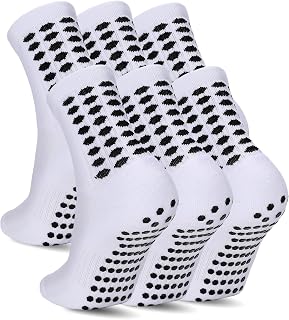 3 Pairs Mens Grip Soccer Socks Non-Slip Football Baseball Soccer Socks for Men Women