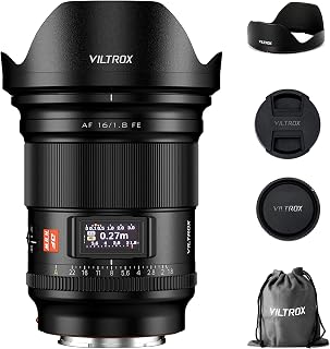 VILTROX AF 16mm F1.8 FE Lens for Sony E Mount, f/1.8 Large Aperture Auto Focus Full Frame Wide-Angle Lens for Sony E-Mount Camera a7IV a7CII a7RV a7S III ZV-E10 II ZV-E10 a6700 a6400 a7iii a9 ZVE1 A1