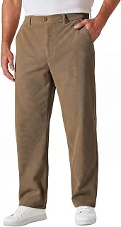 COOFANDY Men's Corduroy Pant Straight Fit Flat Front Casual Dress Slacks