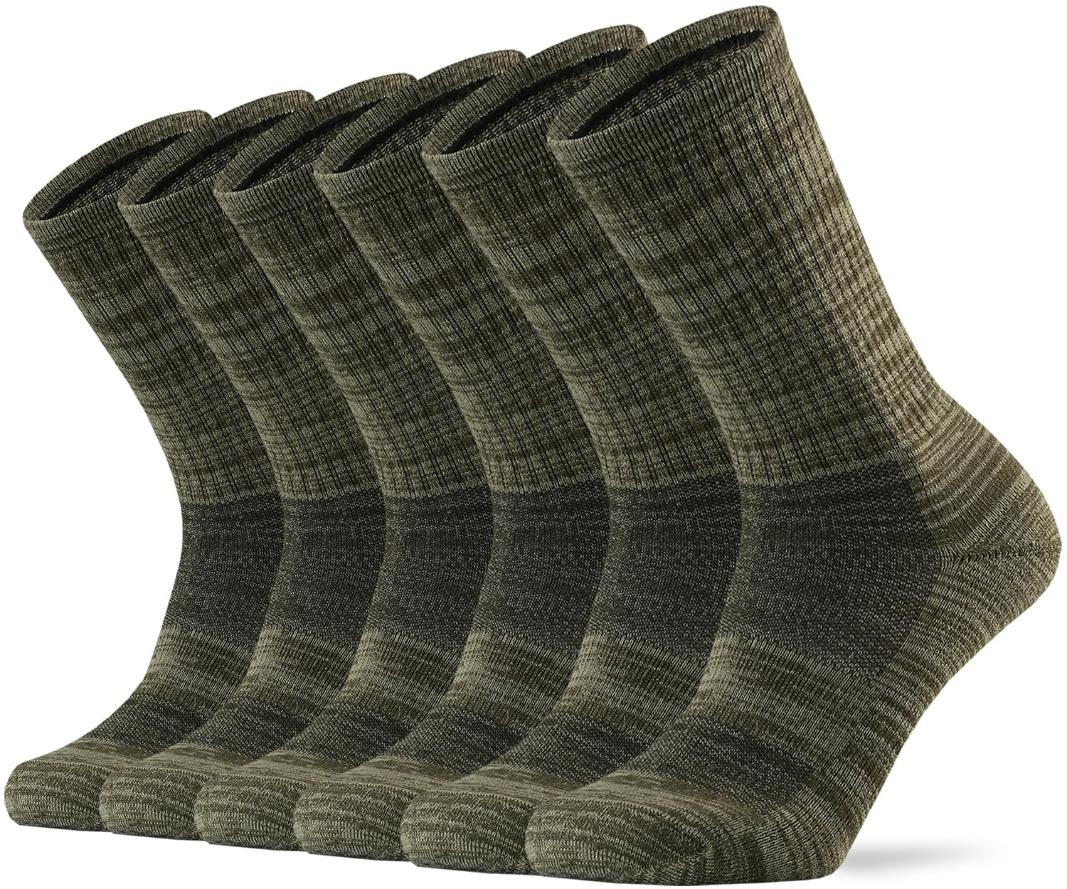 Ortis Men's Merino Wool Moisture Wicking Outdoor Hiking Cushion Crew Socks 4 Pac