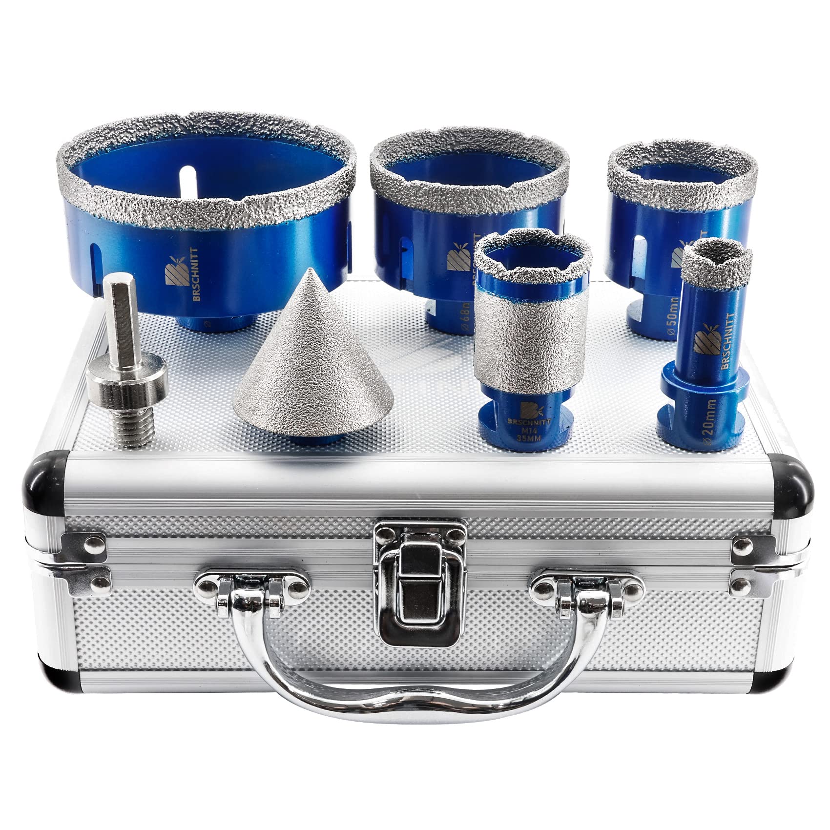 Diamond Tile Drill Bit Set - 20/35/50/68/100 mm Diamond Drill Bit & 50 mm Diamon