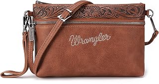 Wrangler Western Cowhide Crossbody Bags for Women Clutch Wristlet Purse