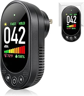 VETOUCH Decibel Meter, Plug-in Sound Level Meter, 3-in-1 Sound Decibel Meter & Noise Decibel Meter, Decibel Meter Sound Level Reader for Wall, Apartment, Classroom, RV & Home, 30-130dBA