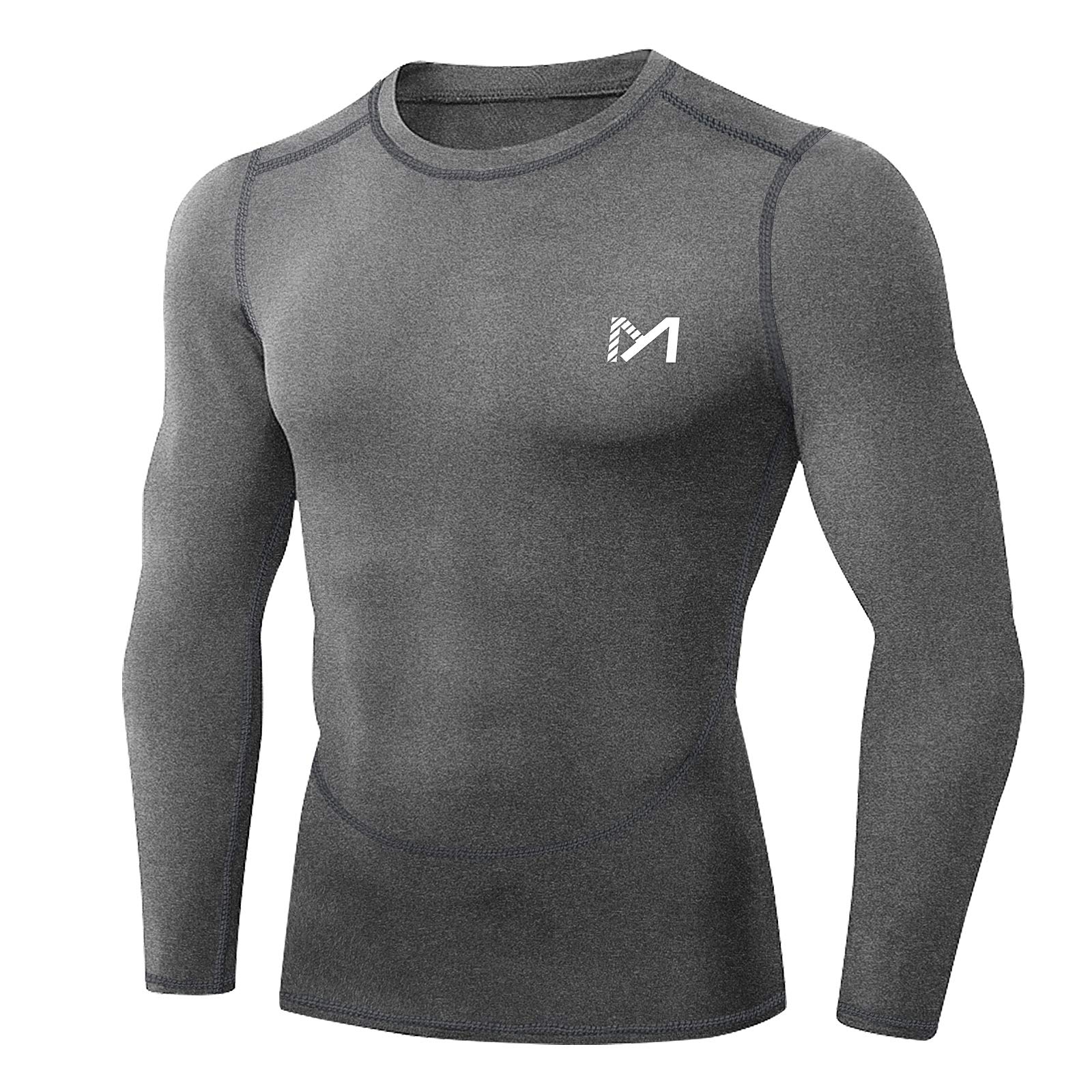 MEETYOO Men's Compression T-Shirt, Long/Short Sleeve Sports T Shirt for Running 