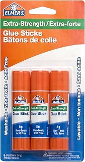Elmer's Extra-Strength Glue Sticks, Washable and Non-Toxic, 8 g, 3 Count
