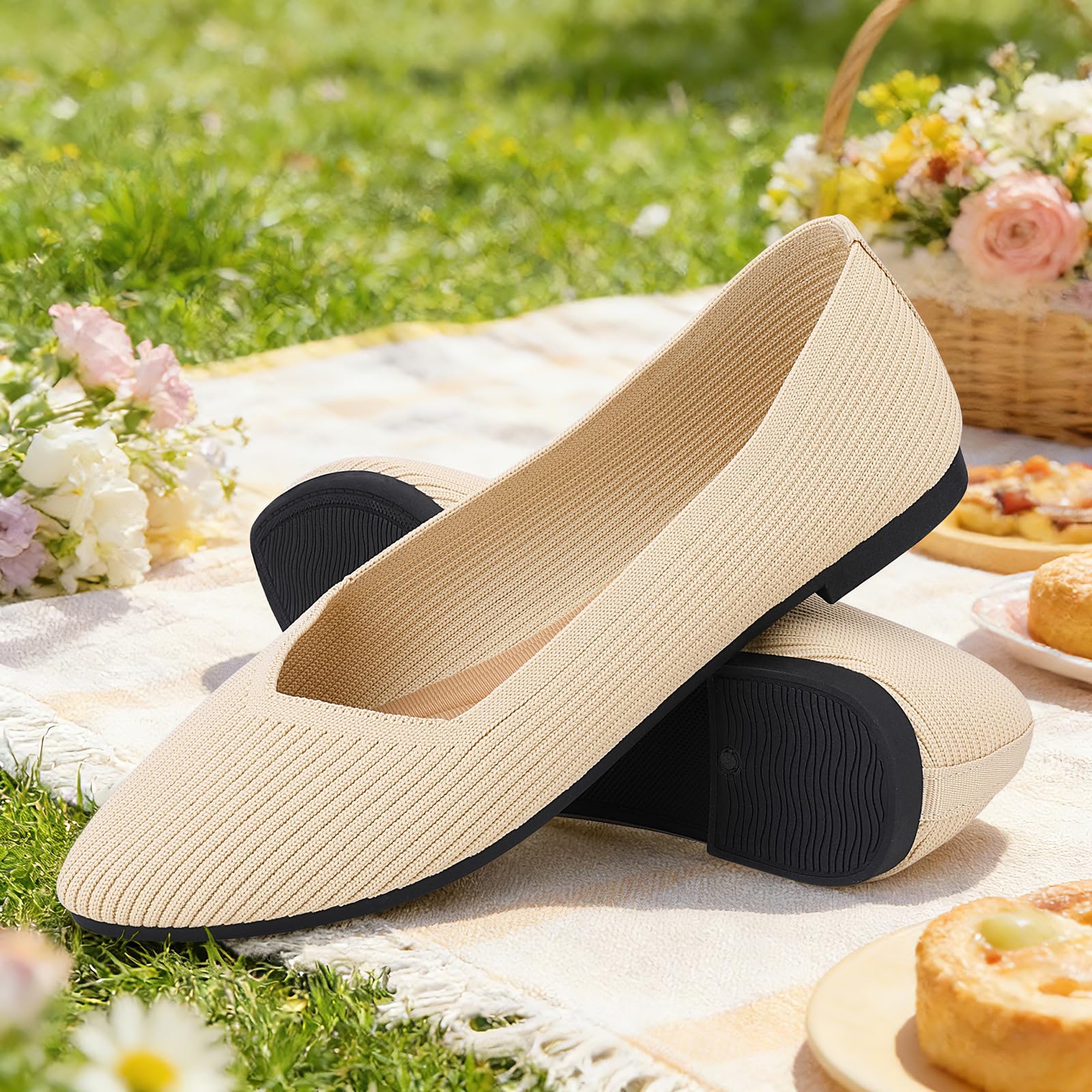 Women's Ballet Flats - Comfortable Elegant Casual Work Shoes for Women