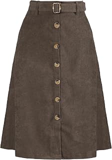 Allegra K Corduroy Women's Midi Skirt A-Line (Pack of 1)