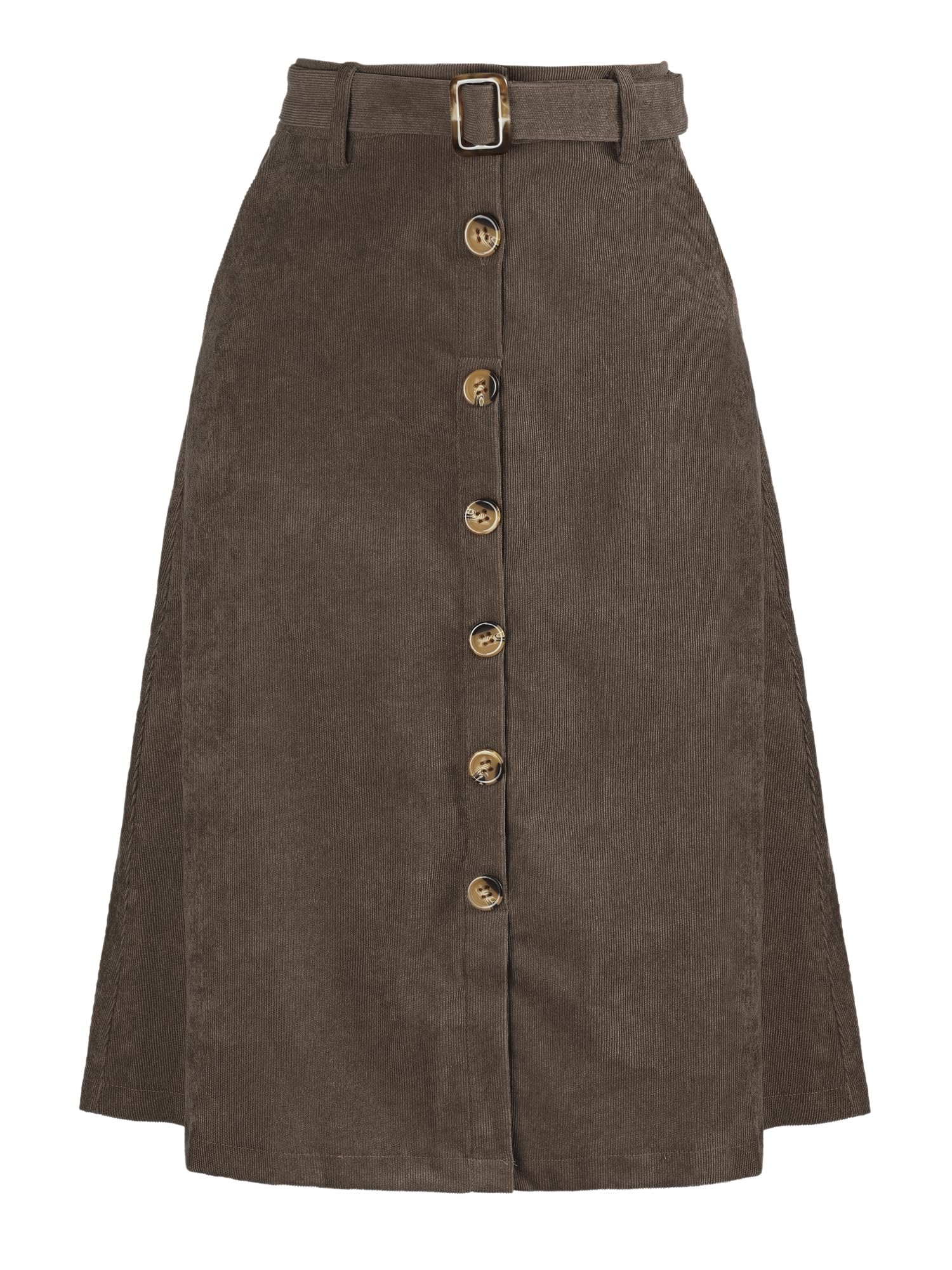 Allegra K Corduroy Women's Midi Skirt A-Line (Pack of 1)