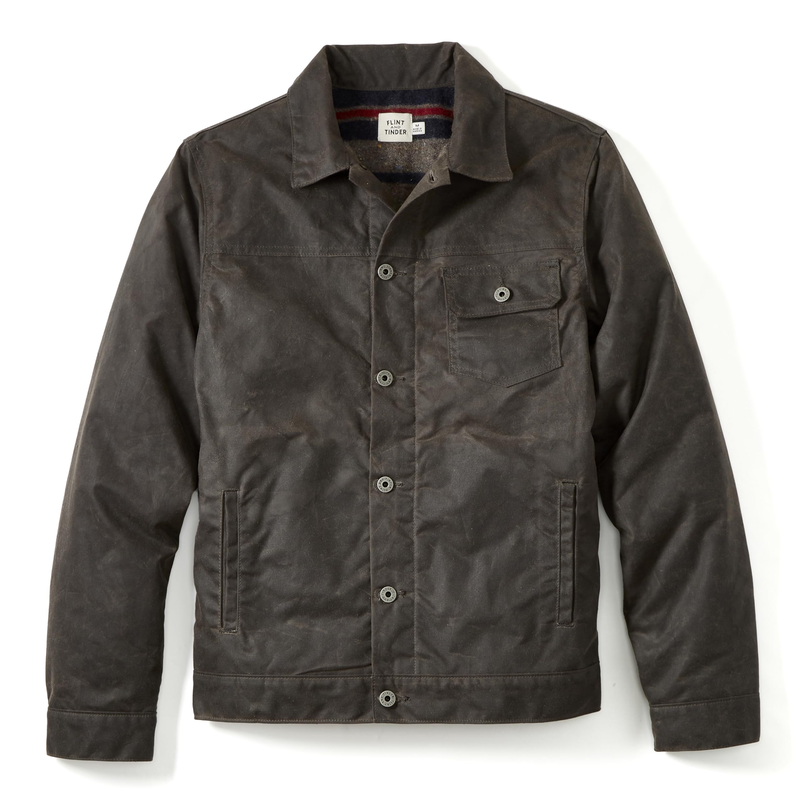 Huckberry Flint and Tinder Men's Wool-Lined Waxed Trucker Jacket, Built for Laye