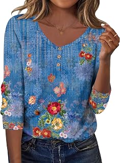 Zeagoo レディース トップス ルーズフィット 長袖 Vネック Tシャツ ビジネス カジュアル ブラウス ドレッシー 秋 ファッション 作業服