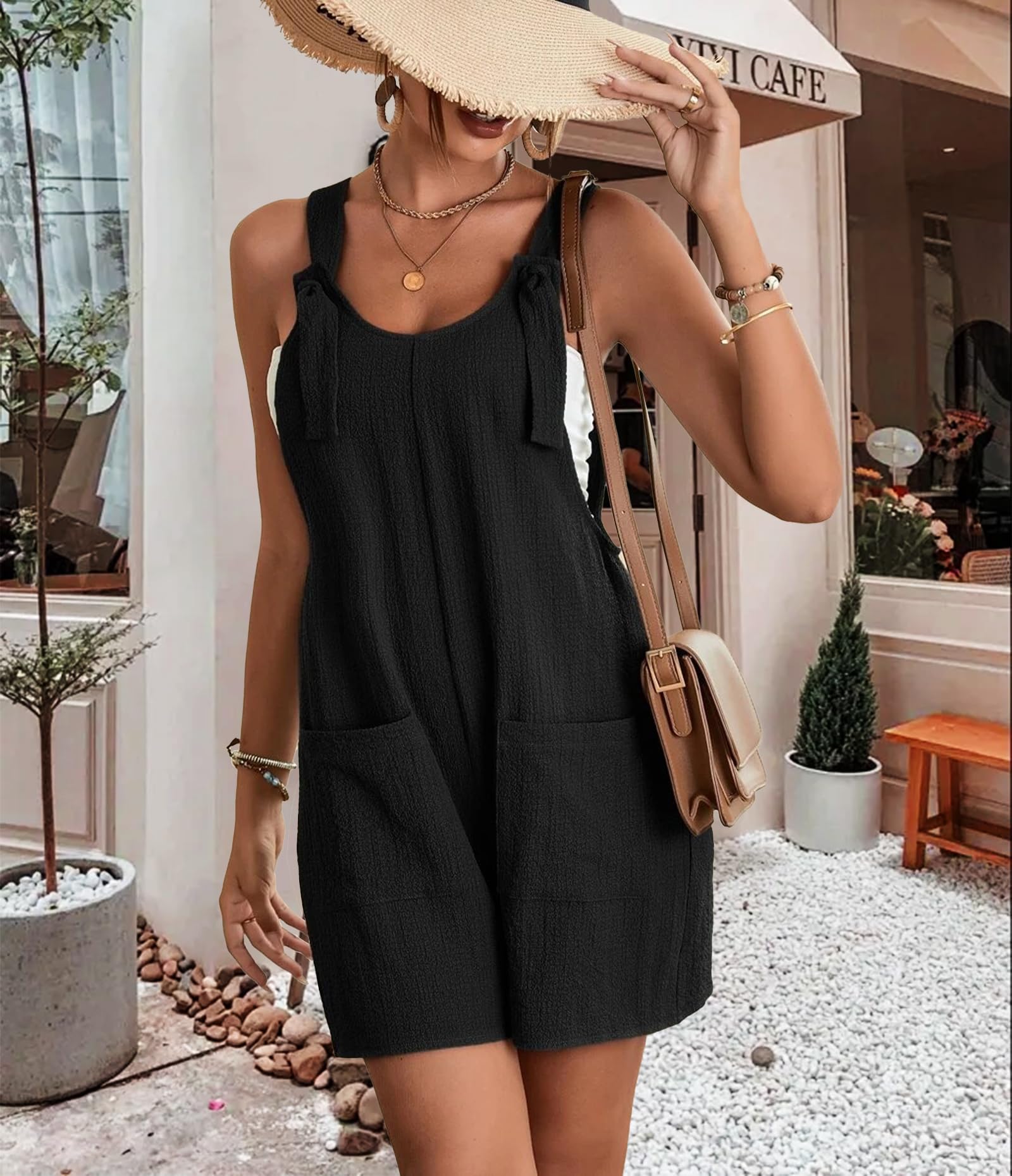 Women Summer Shorts Loose Fit Adjustable Knot Front Casual Wide Leg Shorts with 
