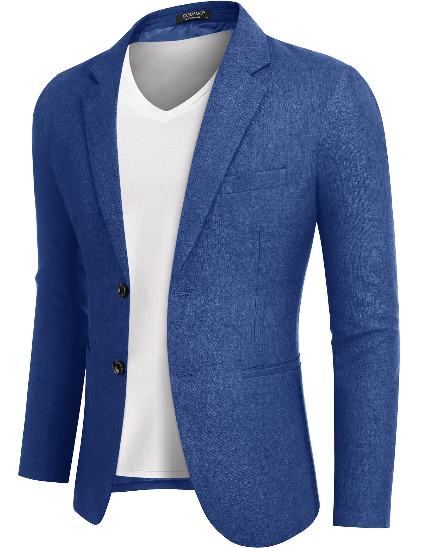 Coofandy Chaqueta de Punto para Hombre, Informal, Ligera, con Dos Botones