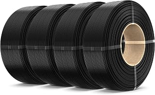SUNLU 4KG PLA+2.0 3D Printer Filament Refill, High Toughness PLA+ Filament Bundle, No-Spool 3D Filaments Refill 1.75mm for Reusable Spools Compatible with Bambu Lab 3D Printers, 1KG/Roll, Black*4