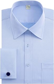 J.VER Men's French Cuff Dress Shirts Regular Fit Long Sleeve Dress Shirt