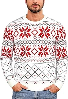 Uniexcosm Xmas Sweaters Men Reindeer Knit Pullover