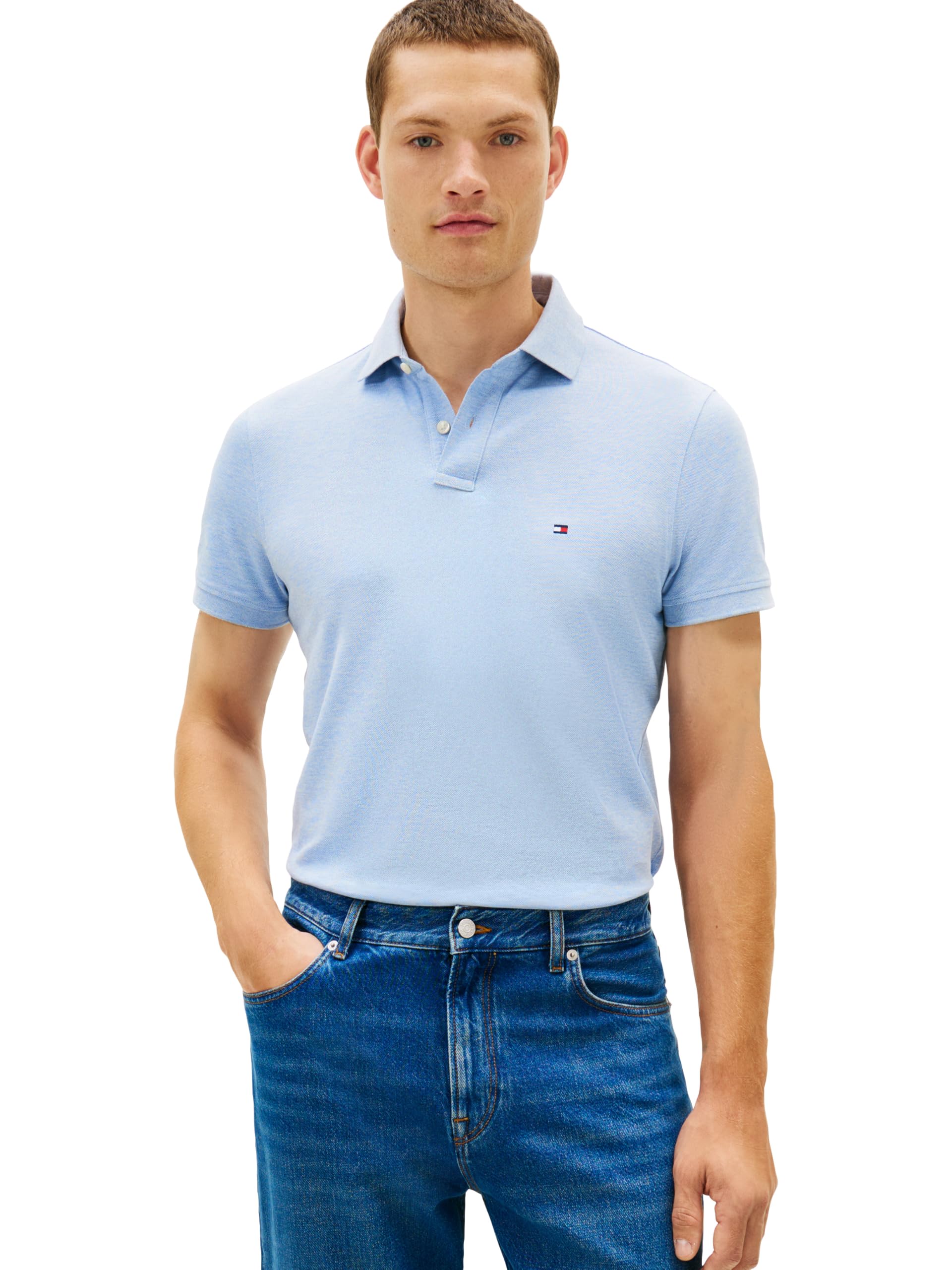 Tommy Hilfiger Adaptive Short Sleeve Polo Shirts In Classic Fit with Stretch and