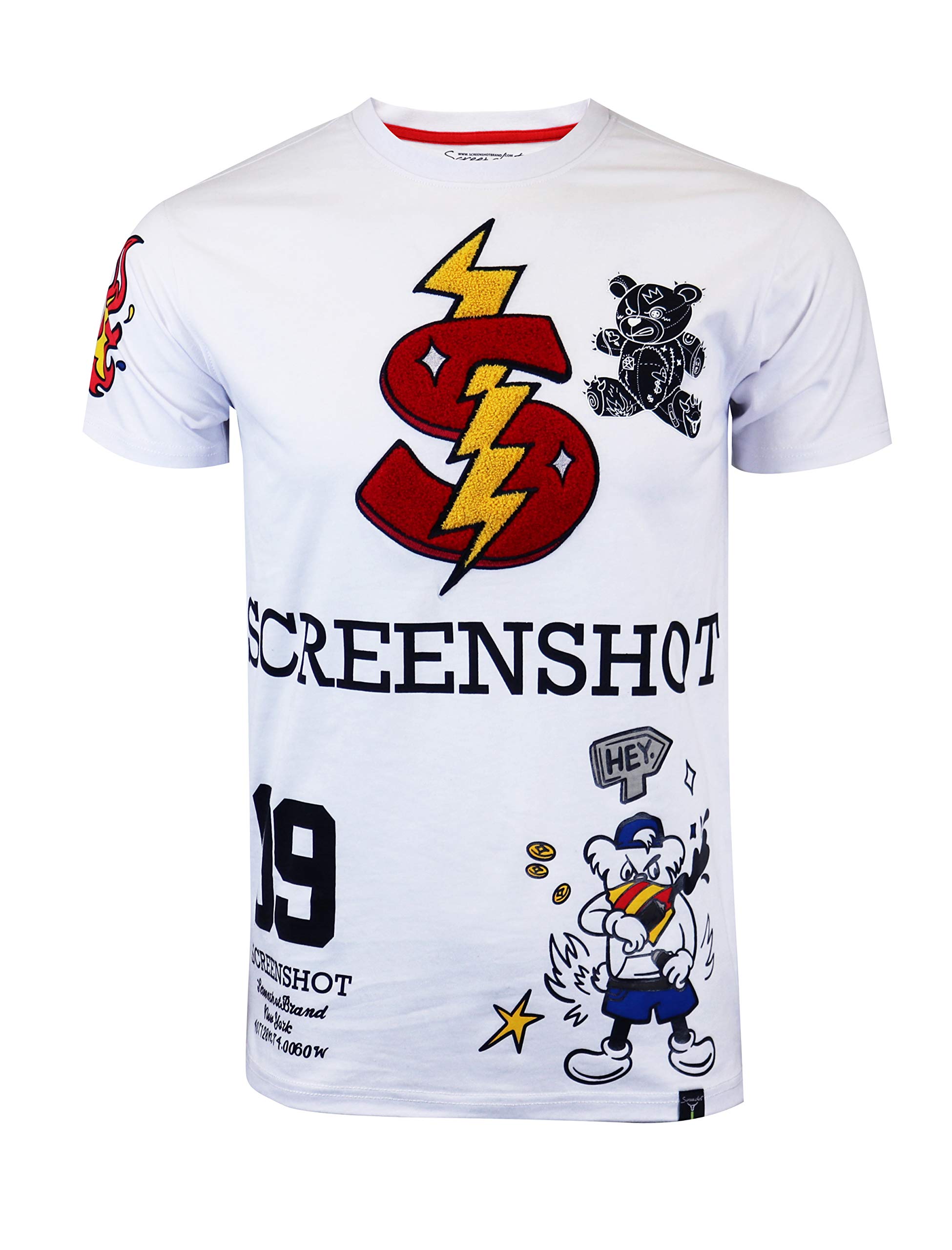 SCREENSHOT Mens Hipster Hip-Hop Premium Technique Tees - Stylish Longline Urban 