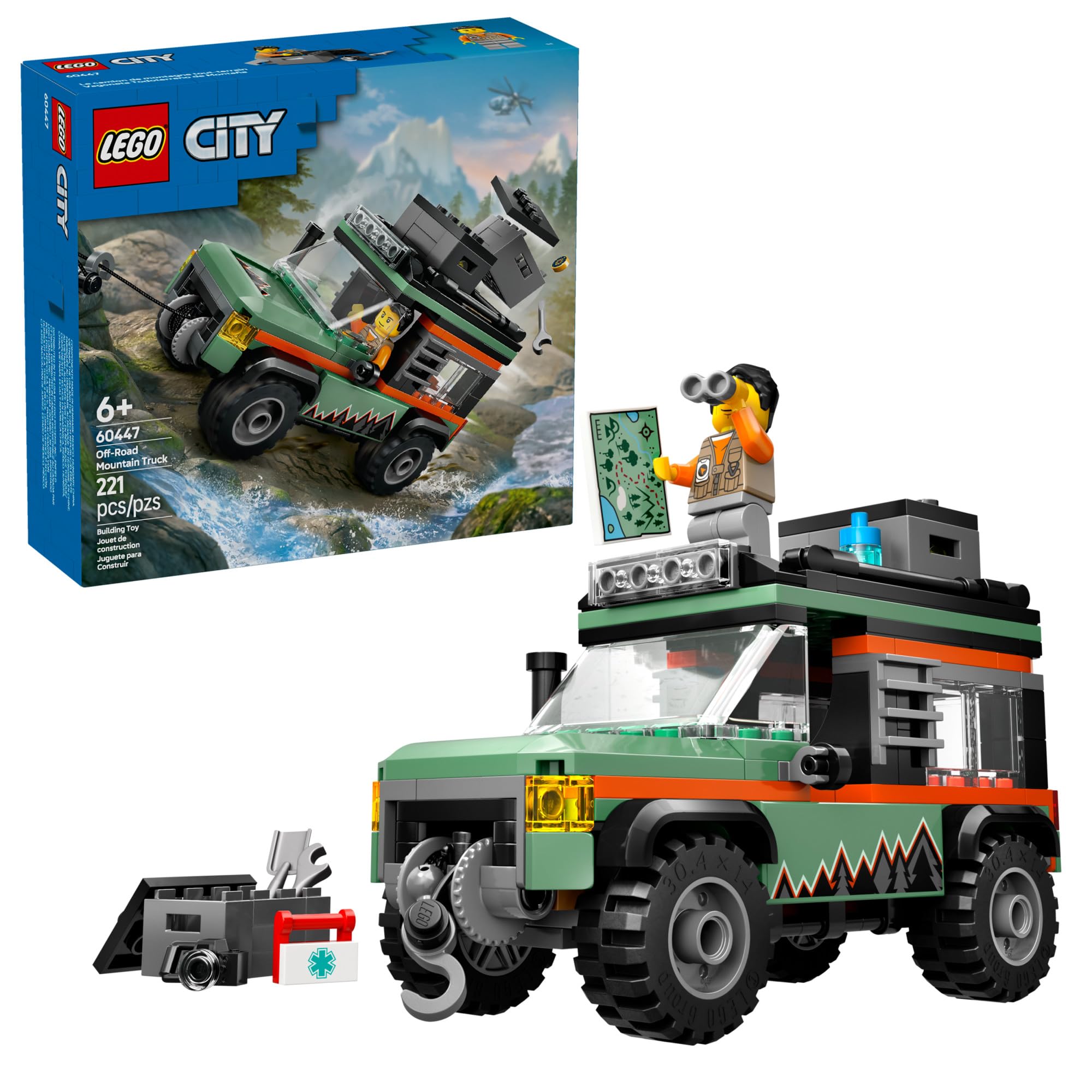 LEGO City Off-Road 4x4 Mountain Truck Toy - Building Toy Set for Kids, Boys and 