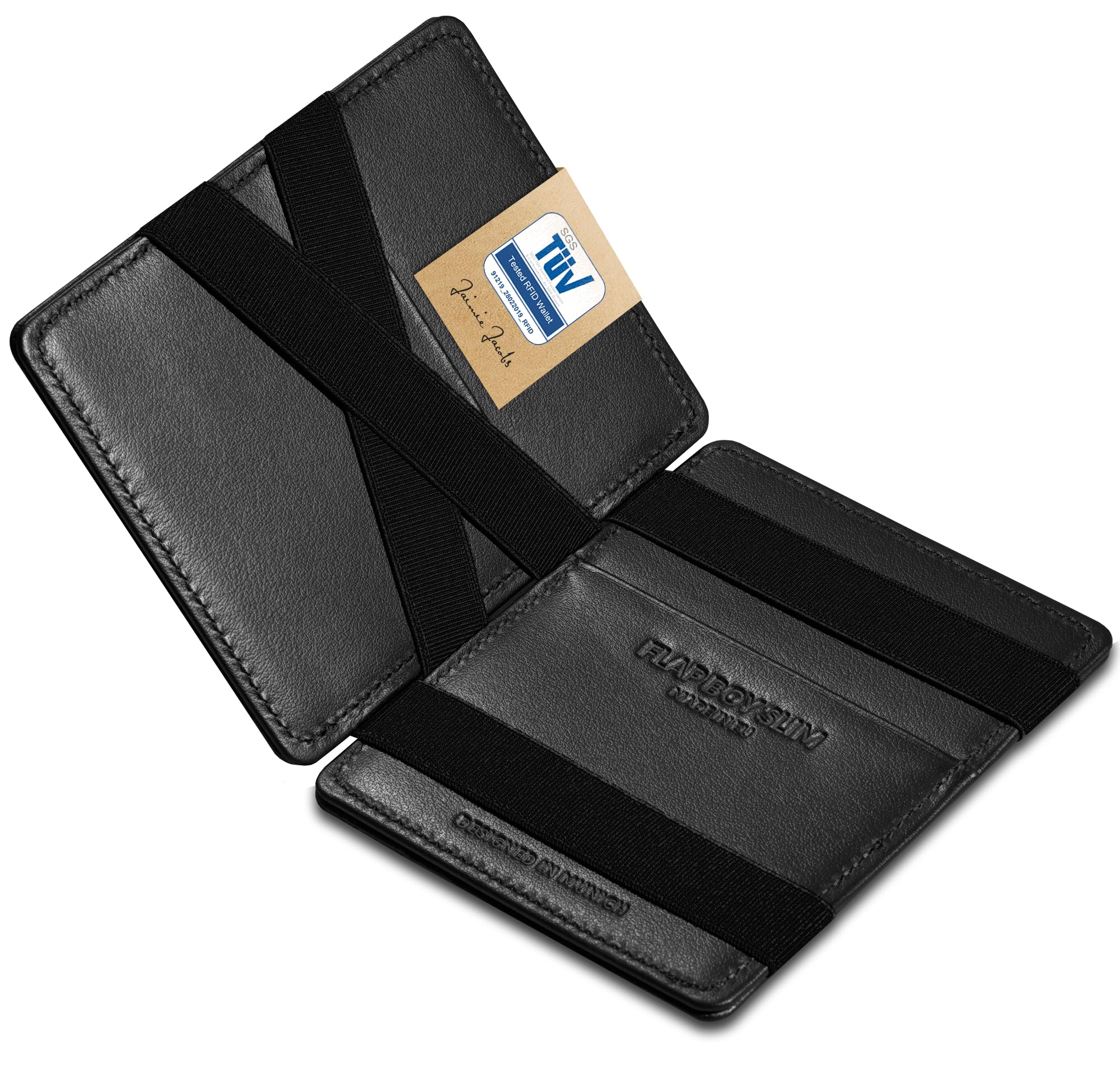 Jaimie Jacobs Flap Boy Slim Magic Wallet - RFID Protection - Genuine Leather - B