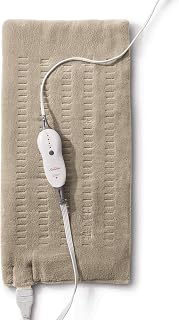 Sunbeam Premium King Size Heating Pad with Compact Storage - Moist Integrated Heating Pad for Pain Relief, 4 Heat Settings, 2 Hour Auto-Off, Beige