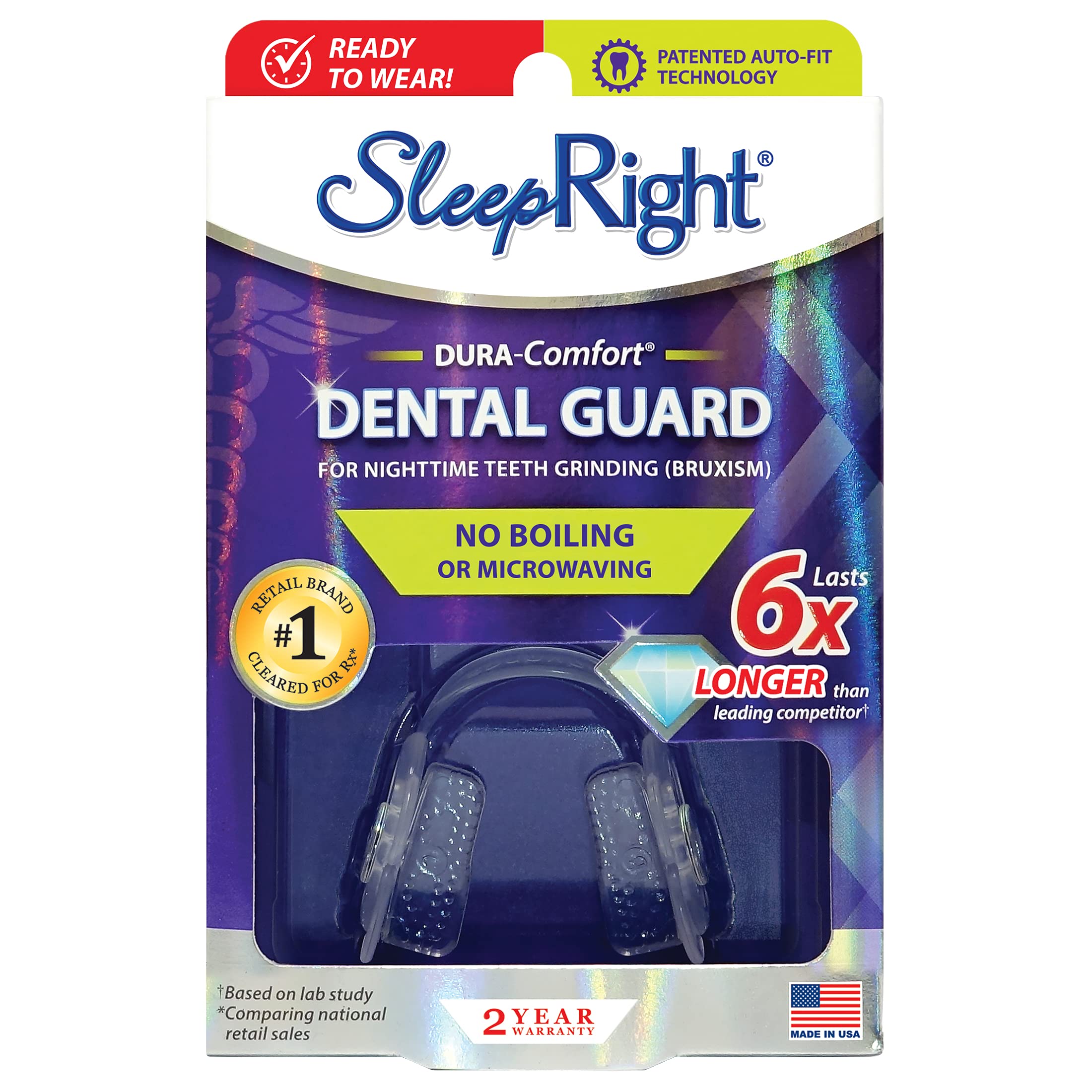 SleepRight Dura-Comfort Dental Guard – Durable Night Guard for Teeth Grinding & 