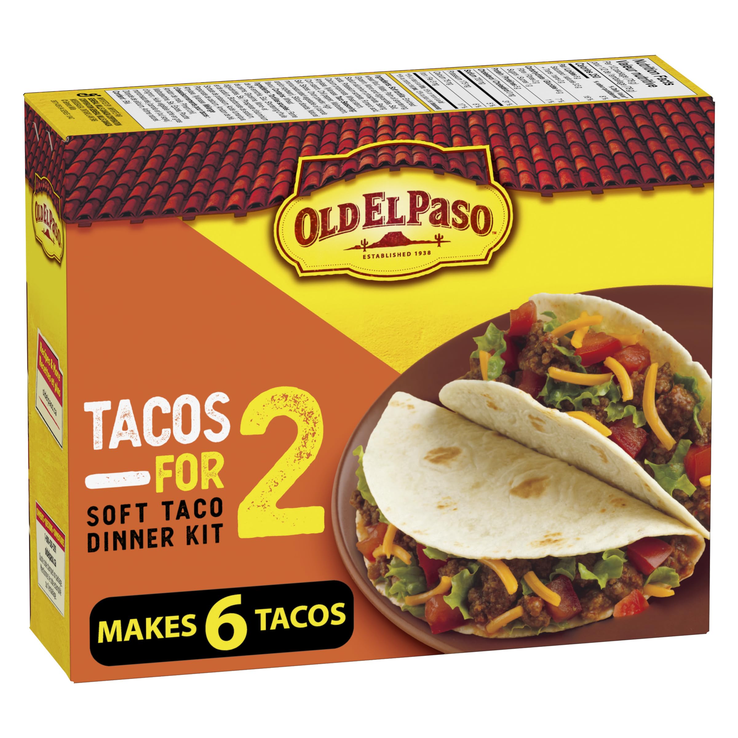 Old El Paso Tacos For Two Hard Taco Dinner Kit, 155g/5.5 oz., {Imported from Can