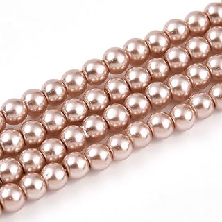 About 210pcs 4mm Round Glass Beads for Jewelry Making, Burlywood Pearl Beads Colorful Spacer Beads for Necklace Bracelet DIY Wedding Dress Decoration