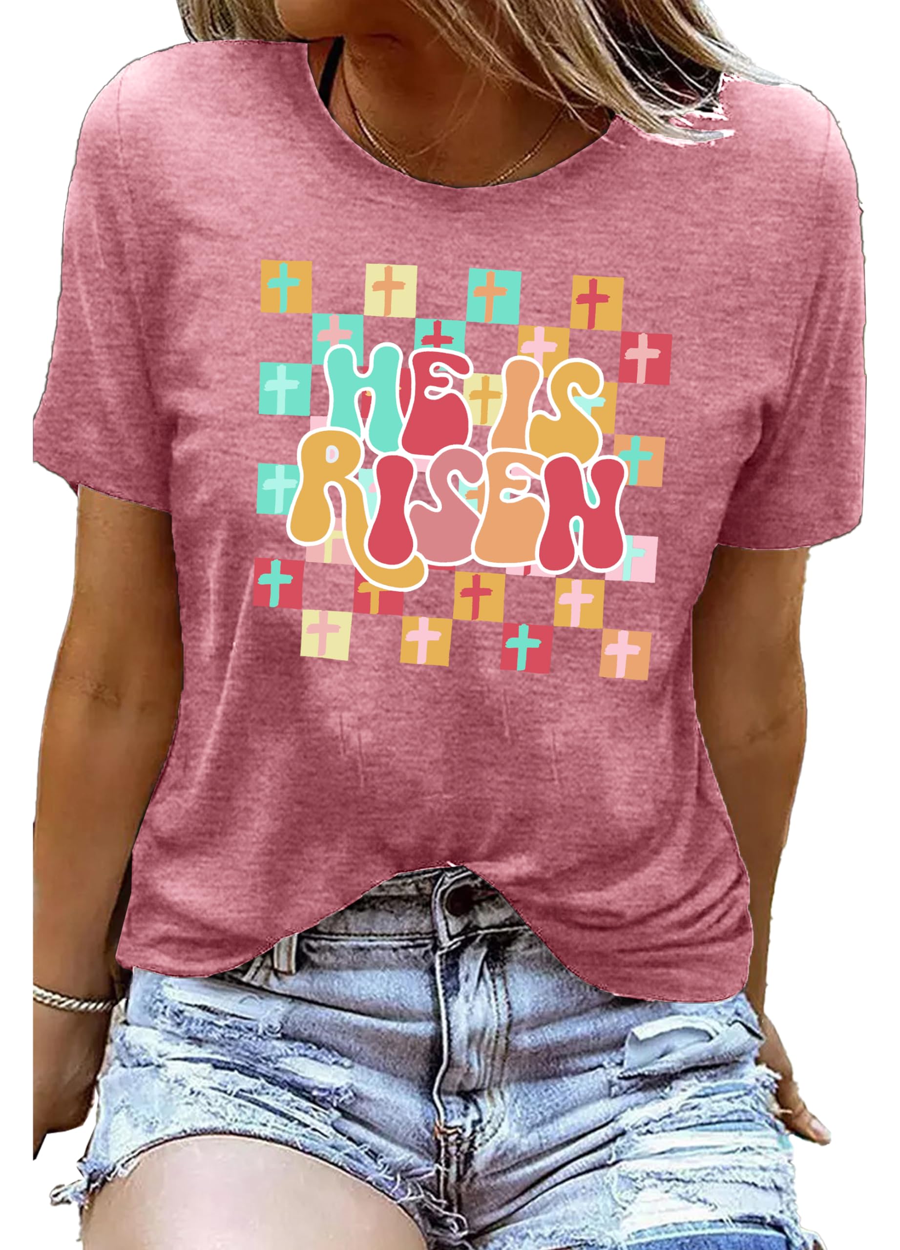 Easter Tshirt Women Silly Rabbit Easter is for Jesus Graphic Shirt Christian Tee