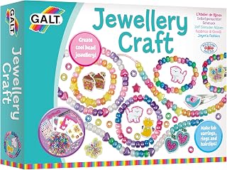 Galt Jewellery Craft Kit, Kids Necklace & Bracelet Making Activity | Arts and Crafts for Kids with Hair Clips, Earrings, Rings – Create Your Own Jewellery – Girls & Boys Ages 5 Years Plus
