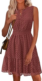 PRETTYGARDEN Women's Summer Eyelet A Line Short Dresses