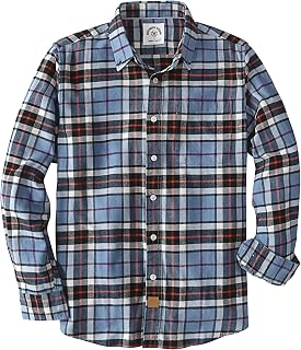Dubinik® 6 oz Flannel Shirt for Men Cotton Casual Long Sleeve Button Down