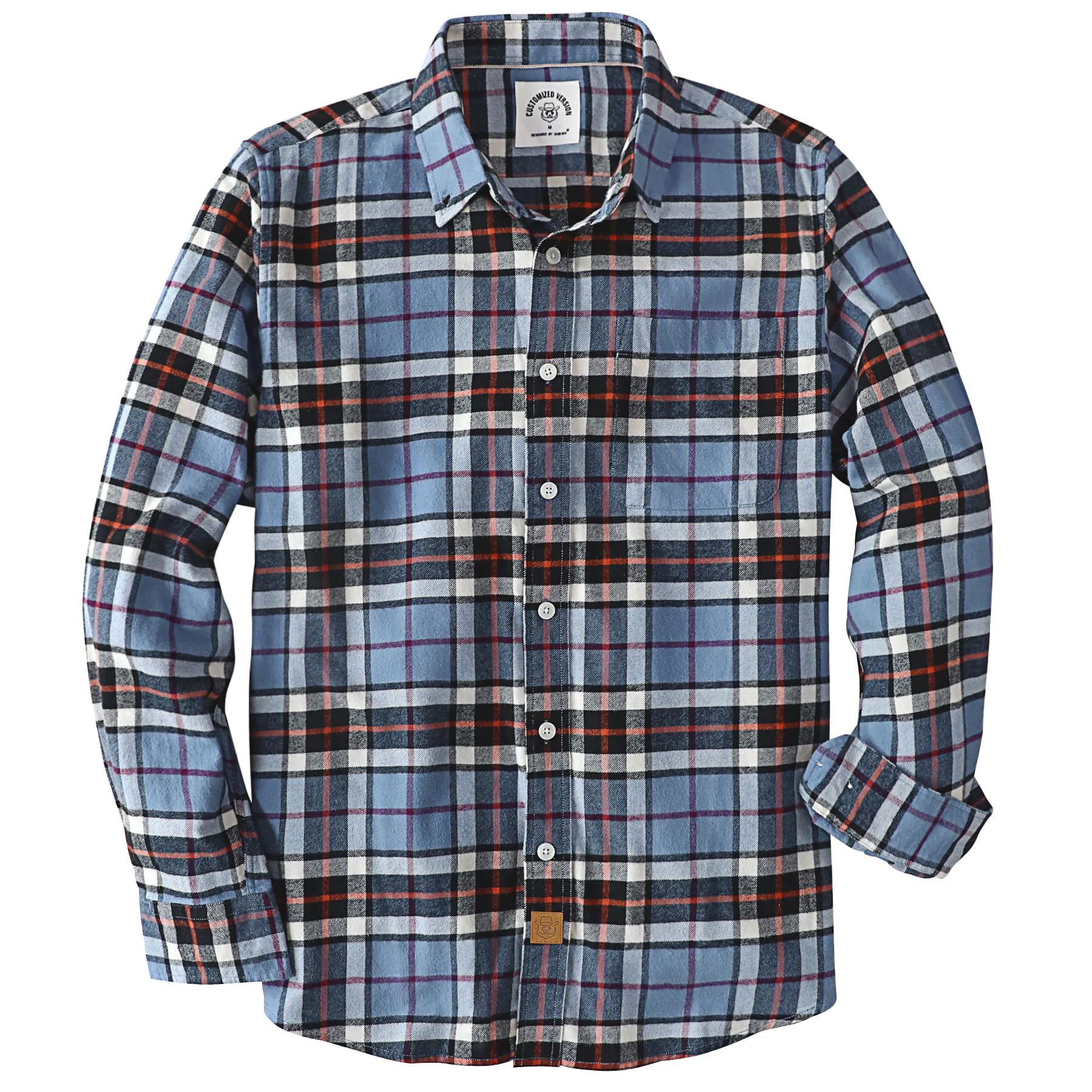 Dubinik® 6 oz Flannel Shirt for Men Cotton Casual Long Sleeve Button Down