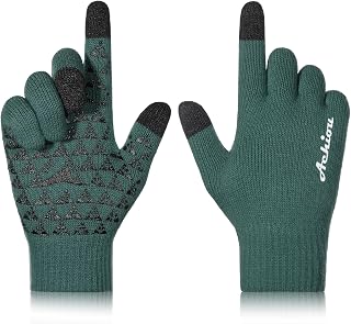 Achiou Winter Gloves for Men Women Touch Screen Texting Warm Gloves with Thermal Soft Knit Lining Elastic Cuff for Choose 3 Sizes