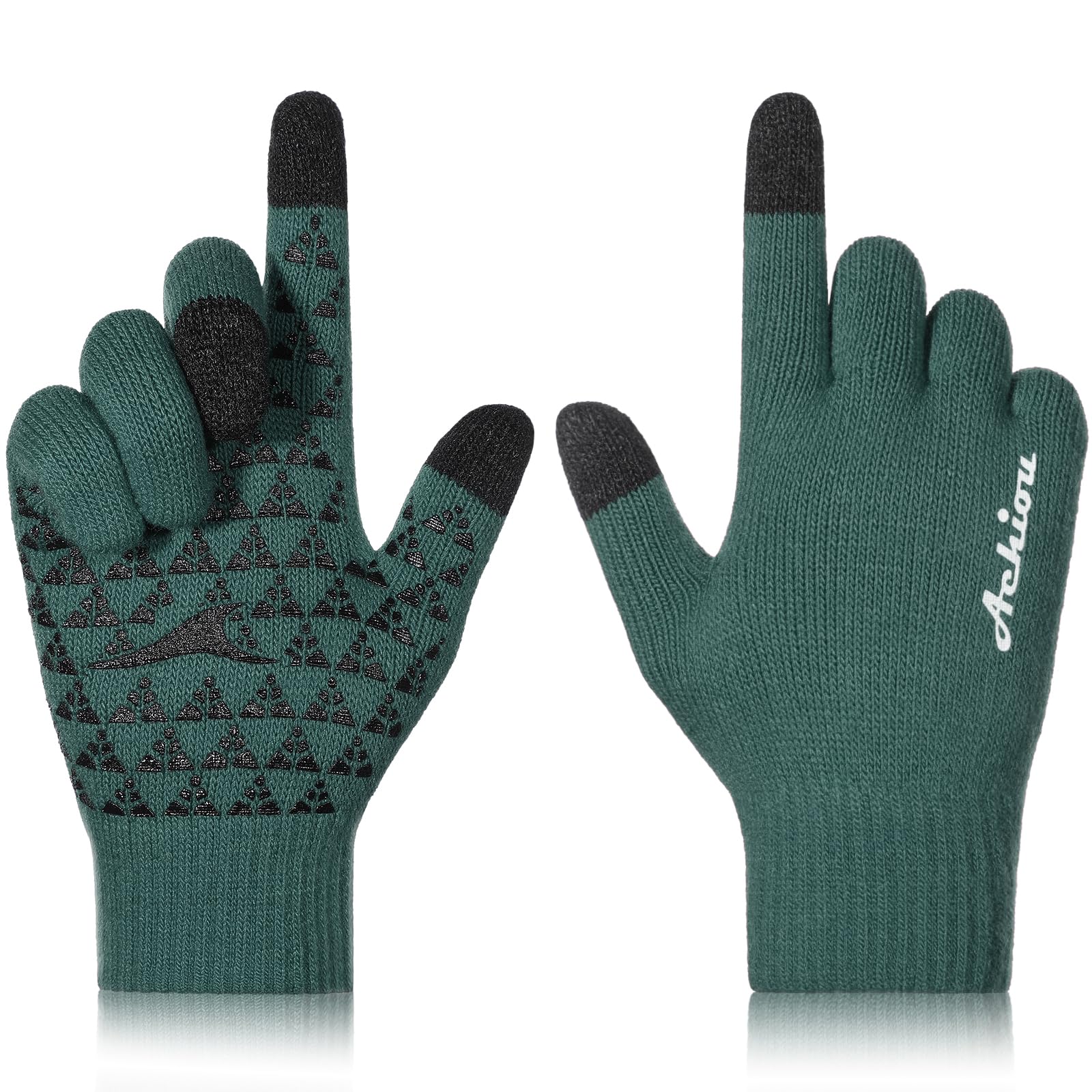 Achiou Winter Gloves for Men Women Touch Screen Texting Warm Gloves with Thermal