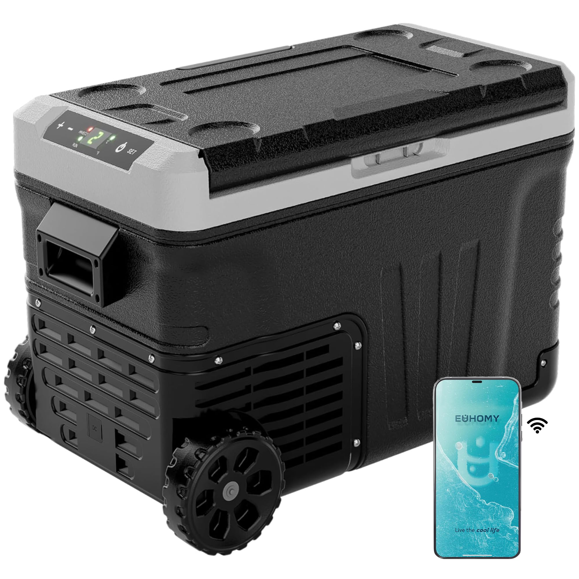 EUHOMY 37QT 12 Volt Refrigerator, -4℉~68℉ Portable Freezer,  for Car | No Ice Ne