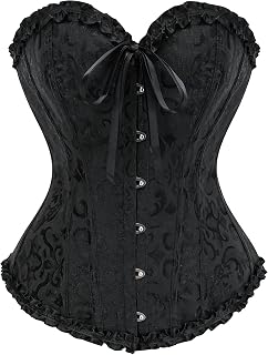 Women's Bustier Corset Top for Women Full Breast Corset Lace-Up Corset Waist Shaper Lingerie