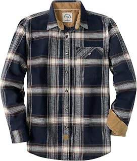 Dubinik® 6 oz Flanellhemd Herren Langarm Casual Freizeithemd Brusttasche