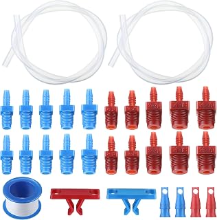 Enhon Master Cylinder Bleeder Kit Replacement for 14151 | Includes 22 inch Hose, Clip, SAE and Metric Fittings Universal Fit, Complete Brake Bleeder Kit with PTFE Tape