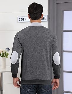 Aulemen Men's Hooded Sweatshirt with Stand Collar Half Zip Two-Tone Design Breathable Autumn Winter Basic M-3XL