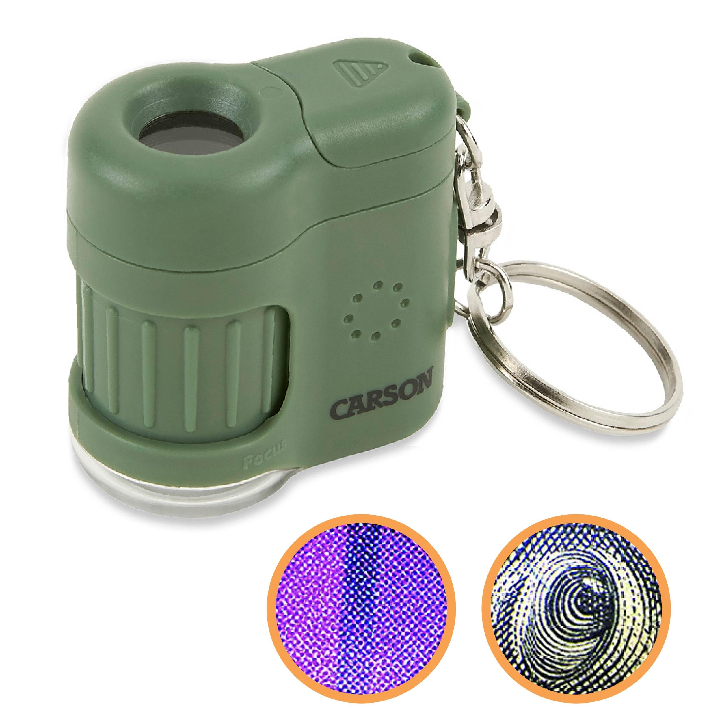 Carson MicroMini 20x LED Lighted Pocket Microscope with Built-in UV and LED Flas